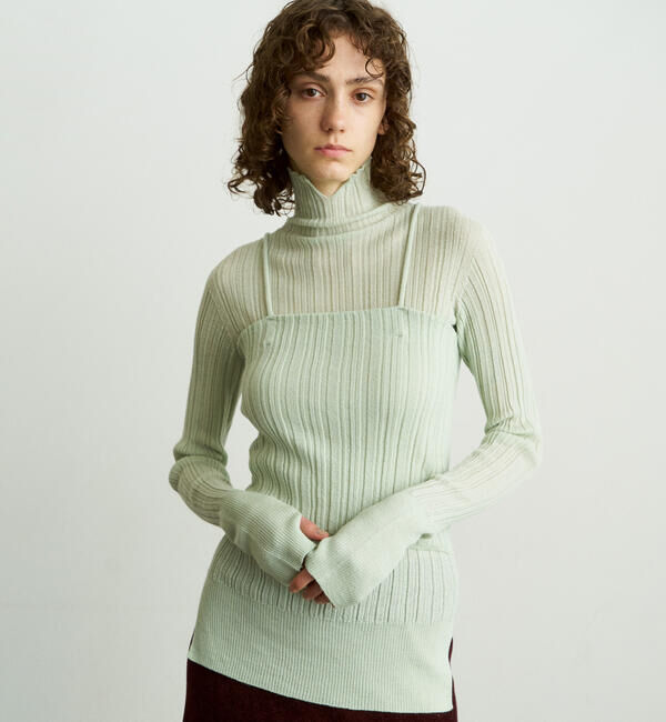 UNFIL「UNFIL | ベビーアルパカ ハイネックリブニット WOMEN」|ニット・セーター|