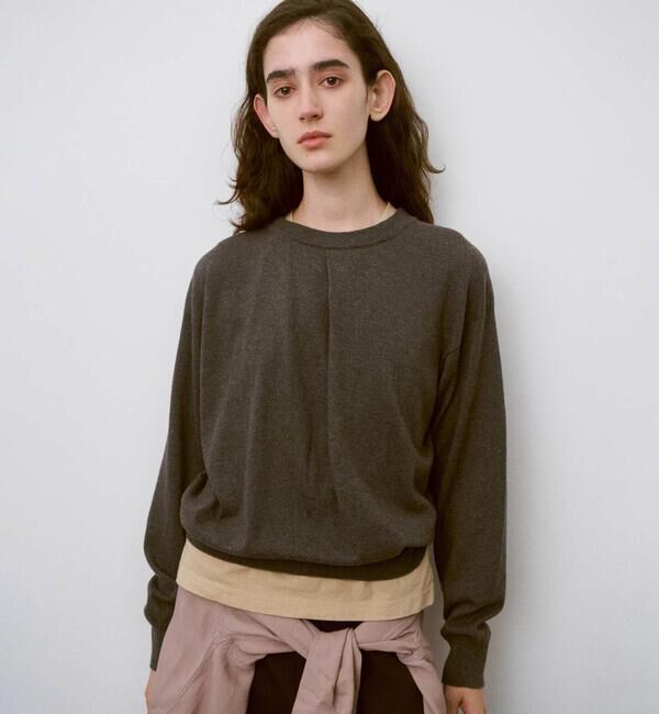 UNFIL「UNFIL | フロントドレープ ニットプルオーバー WOMEN」|ニット・セーター|