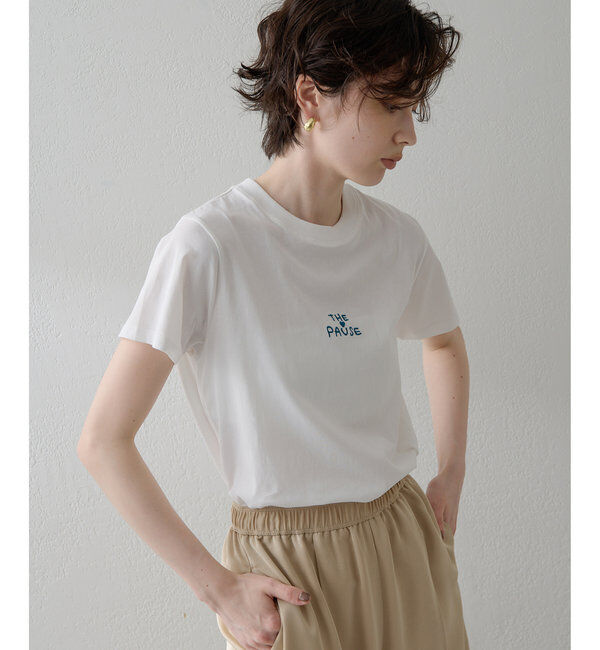 THE PAUSE「【THE PAUSE】THE PAUSE刺繍Tシャツ」|Tシャツ・カットソー|