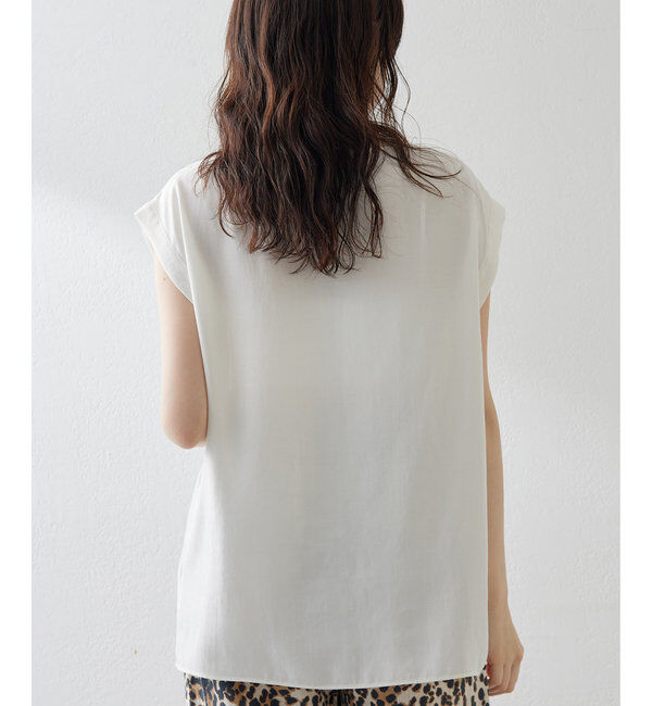  「サテンワッシャーノースリーブブラウス」|シャツ・ブラウス|