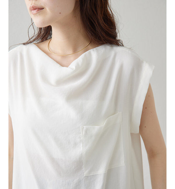  「サテンワッシャーノースリーブブラウス」|シャツ・ブラウス|