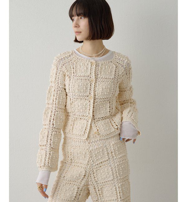  「ハンドクロシェカーデ」|ニット・セーター|