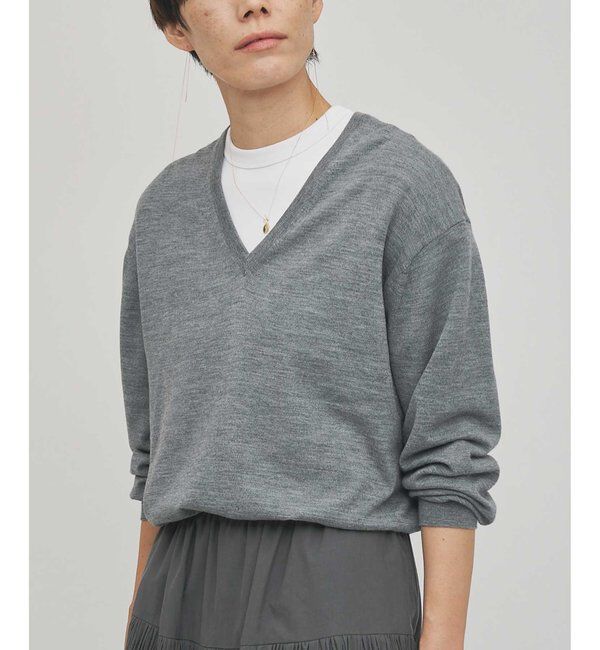 GEMINI「【GEMINI】ハイゲージVネックニットプルオーバー」|ニット・セーター|