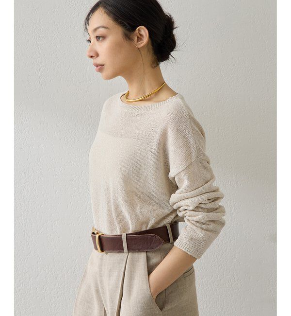  「ボートネックペーパーヤーンプルオーバー」|ニット・セーター|