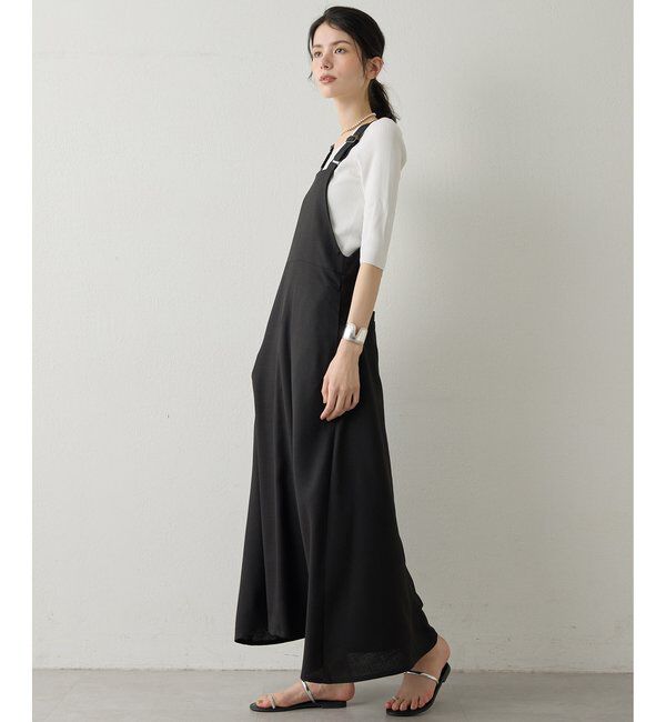 Drawing Numbers「【Drawing Numbers】フェイクリネンサロペットワンピース」|ワンピース|