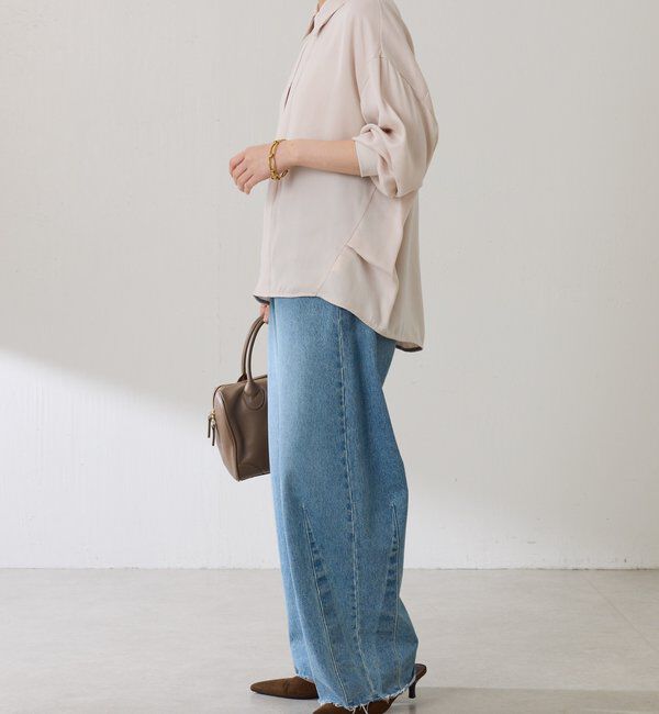  「スキッパー袖リブブラウス」|シャツ・ブラウス|