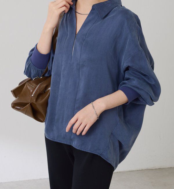  「スキッパー袖リブブラウス」|シャツ・ブラウス|