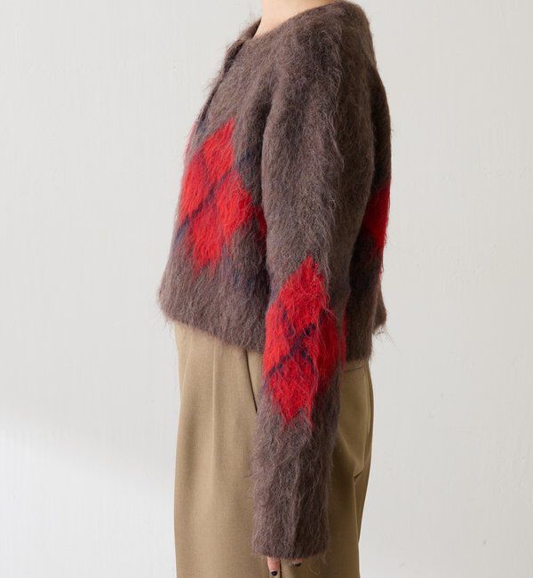  「	アーガイルシャギーカーディガン」|ニット・セーター|