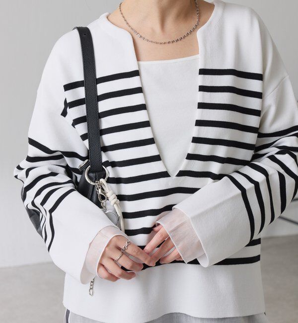  「Vネックバスクニット」|ニット・セーター|