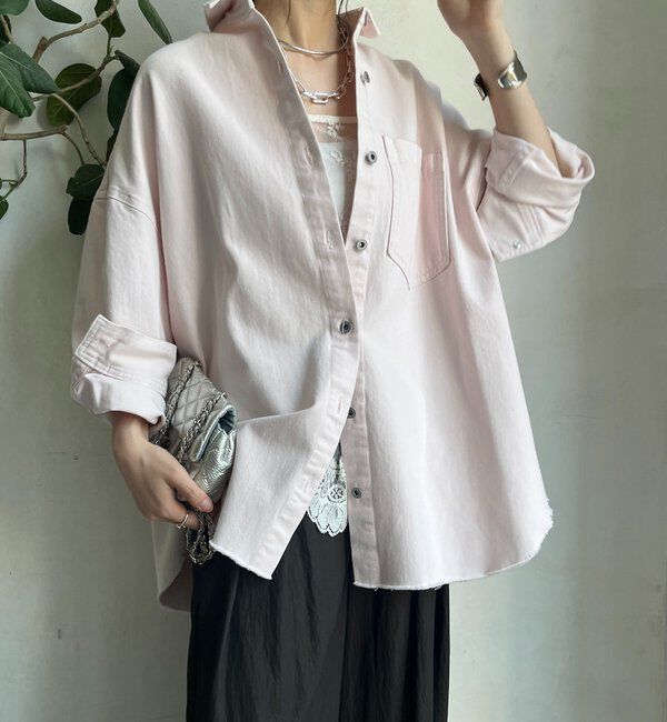  「【新色追加】ダメージデニムシャツ」|シャツ・ブラウス|