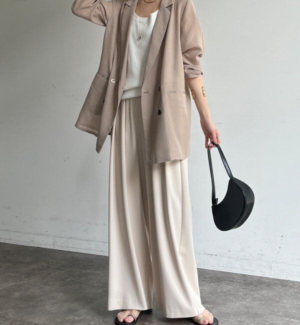  「【累計販売数3万枚突破/23色4サイズ展開！】タックワイドパンツ」|チノ|