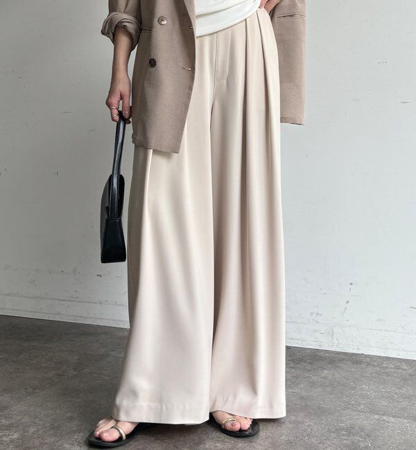  「【累計販売数3万枚突破/23色4サイズ展開！】タックワイドパンツ」|チノ|