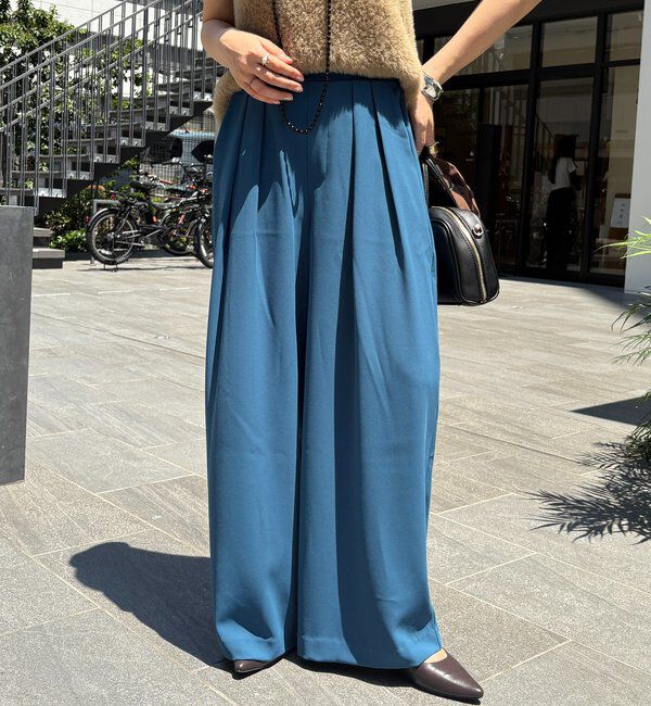  「【累計販売数3万枚突破/23色4サイズ展開！】タックワイドパンツ」|チノ|