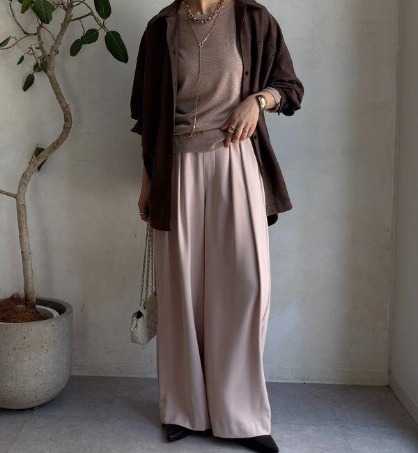  「【累計販売数3万枚突破/23色4サイズ展開！】タックワイドパンツ」|チノ|