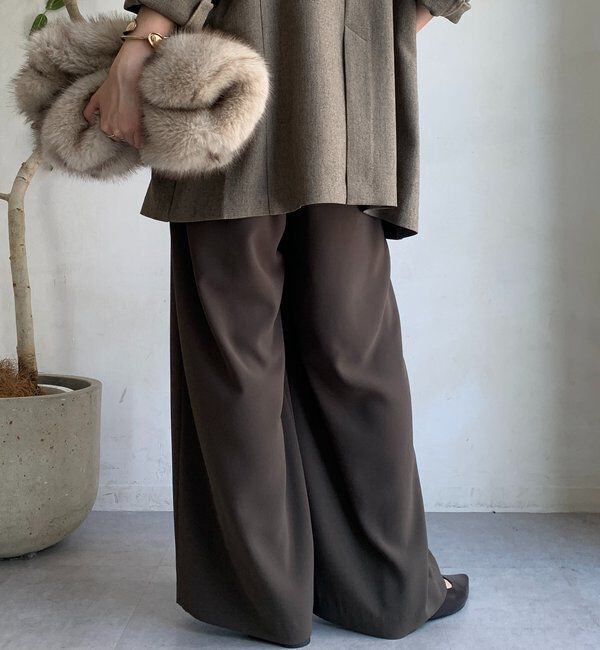  「【累計販売数3万枚突破/23色4サイズ展開！】タックワイドパンツ」|チノ|