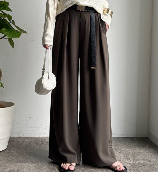  「【累計販売数3万枚突破/23色4サイズ展開！】タックワイドパンツ」|チノ|