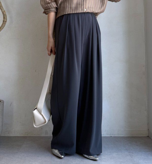  「【累計販売数3万枚突破/23色4サイズ展開！】タックワイドパンツ」|チノ|