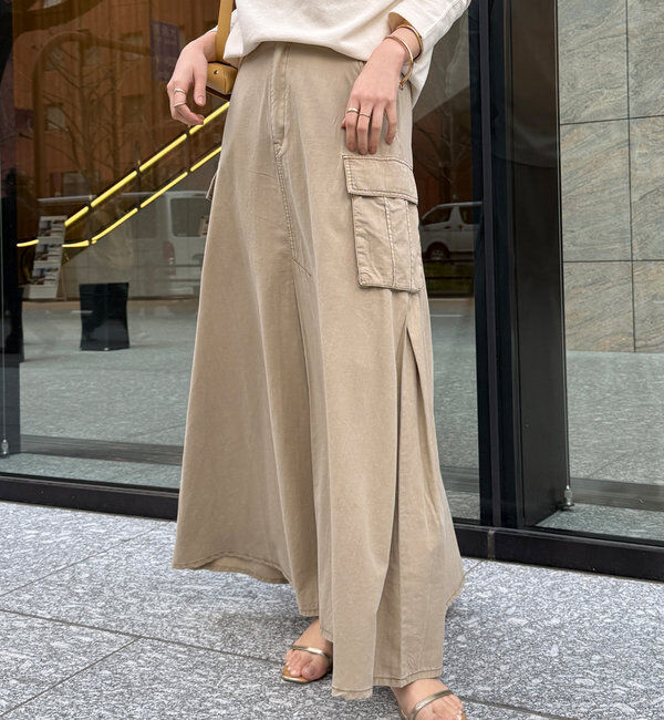  「綿リヨセルピグメント加工カーゴスカート」|スカート|