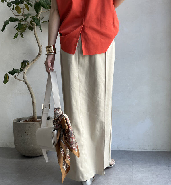  「【一部WEB限定カラー】リヨセルデニムボックスピンタックスカート」|スカート|