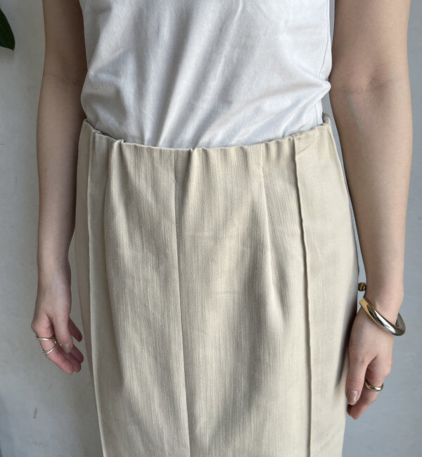  「【一部WEB限定カラー】リヨセルデニムボックスピンタックスカート」|スカート|