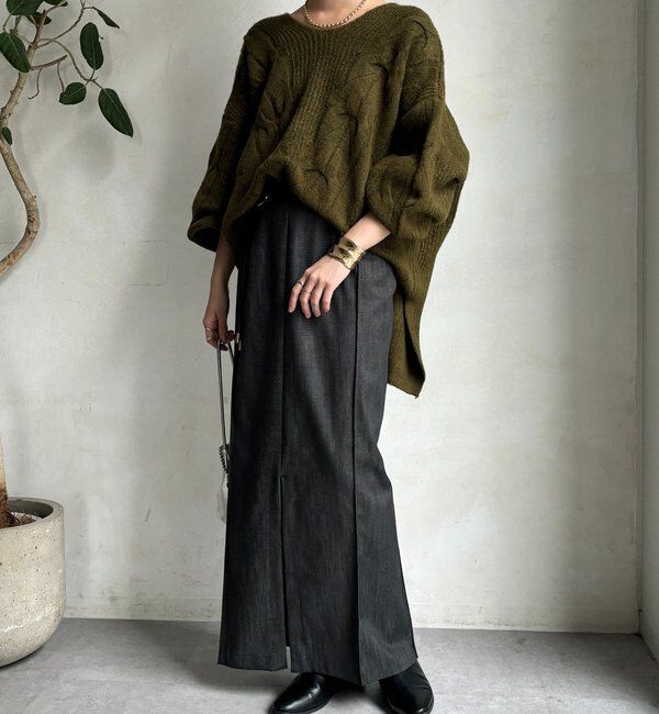  「【一部WEB限定カラー】リヨセルデニムボックスピンタックスカート」|スカート|