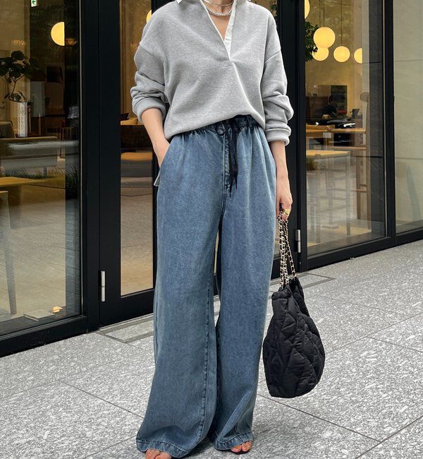  「【インフルエンサー OKOCHI企画】シャツ襟ラガースウェットトップス」|Tシャツ・カットソー|