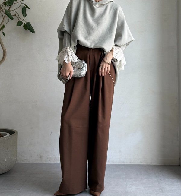  「フーディーポンチョニット」|ニット・セーター|