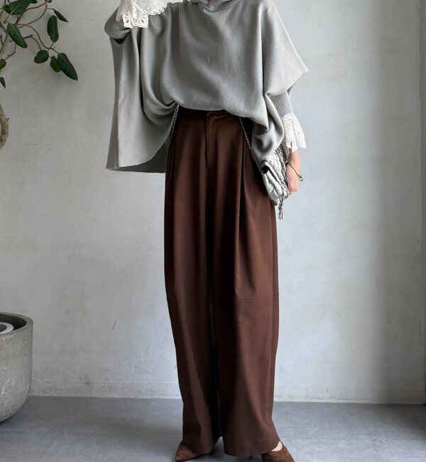  「フーディーポンチョニット」|ニット・セーター|