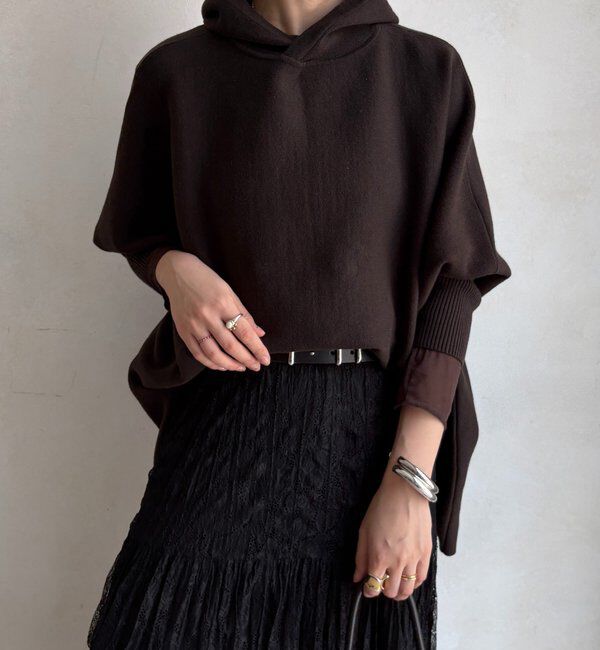  「フーディーポンチョニット」|ニット・セーター|