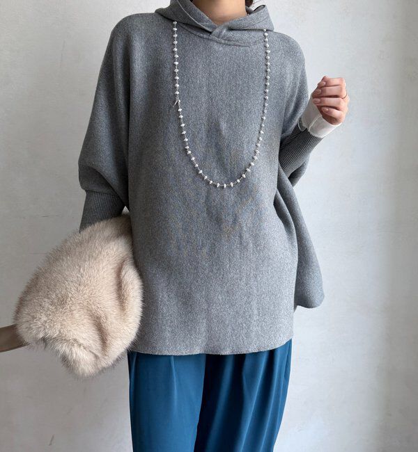  「フーディーポンチョニット」|ニット・セーター|