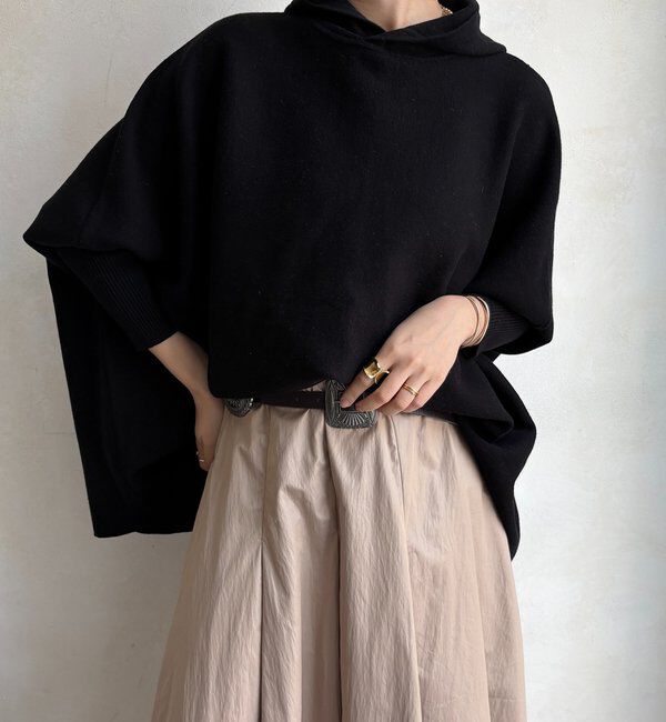  「フーディーポンチョニット」|ニット・セーター|