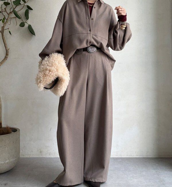  「【WEB限定】ウール調コクーンシャツ」|シャツ・ブラウス|