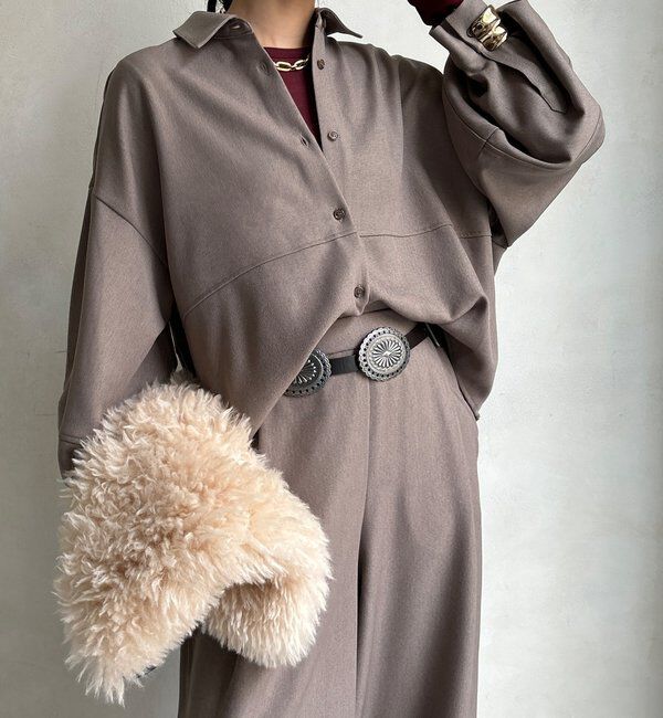  「【WEB限定】ウール調コクーンシャツ」|シャツ・ブラウス|