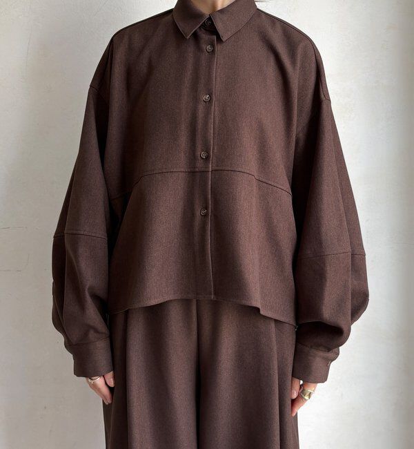  「【WEB限定】ウール調コクーンシャツ」|シャツ・ブラウス|