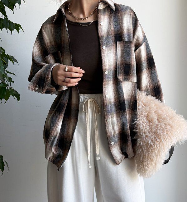  「起毛チェックドロストシャツ」|シャツ・ブラウス|