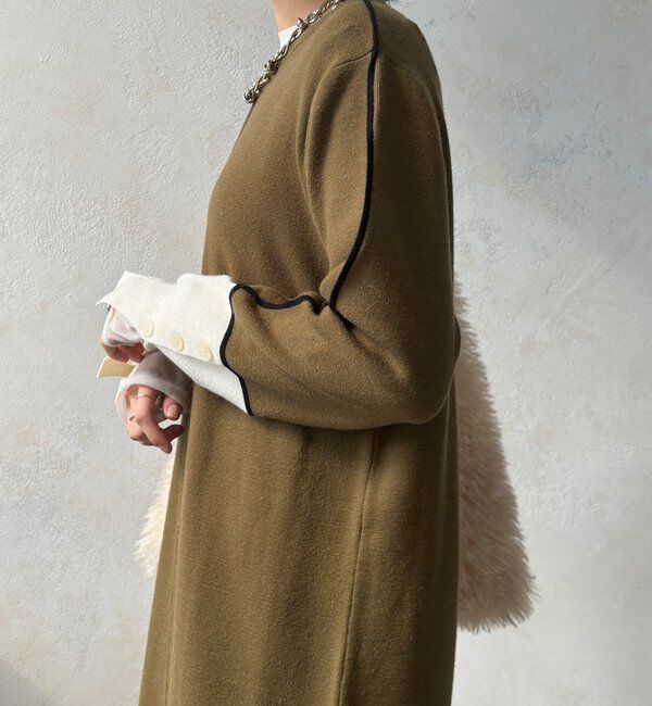  「【WEB限定】ラインデザインミラノリブワンピース」|ワンピース|