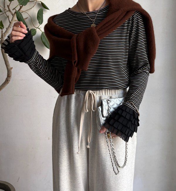  「袖フリルトップス」|Tシャツ・カットソー|