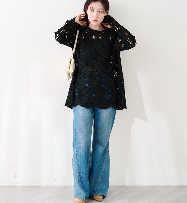  「透かしあみレースミニワンピース」|ワンピース|