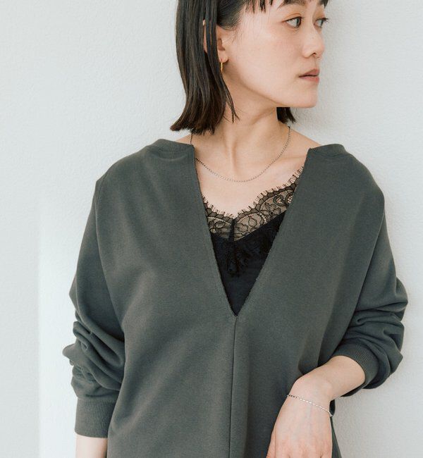  「【大人が着やすい】キーネックオーバースウェット」|Tシャツ・カットソー|