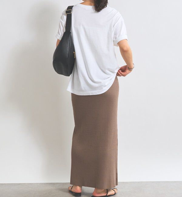  「【美シルエット】コットンリブニットスカート」|スカート|