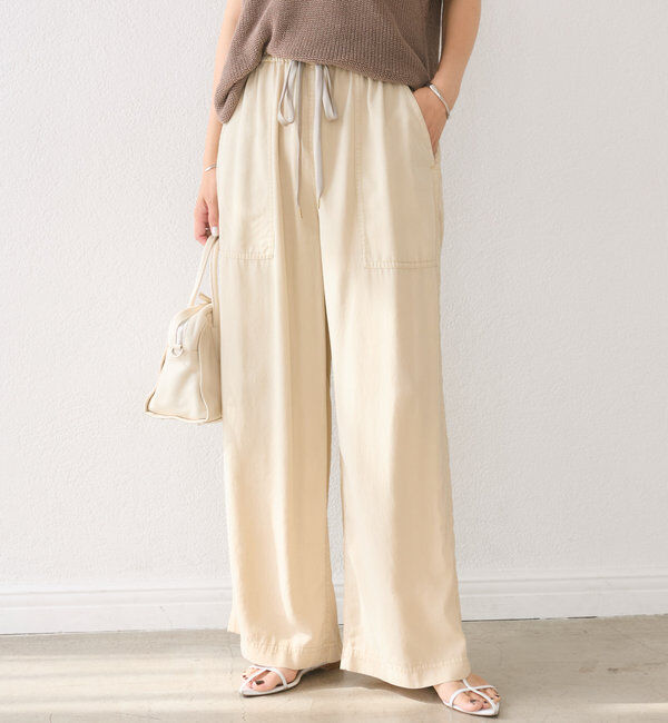  「【セットアップ可能】ガーメントダイワイドパンツ」|チノ|