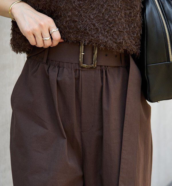  「【こなれ感抜群】ベルテッドワイドパンツ」|チノ|