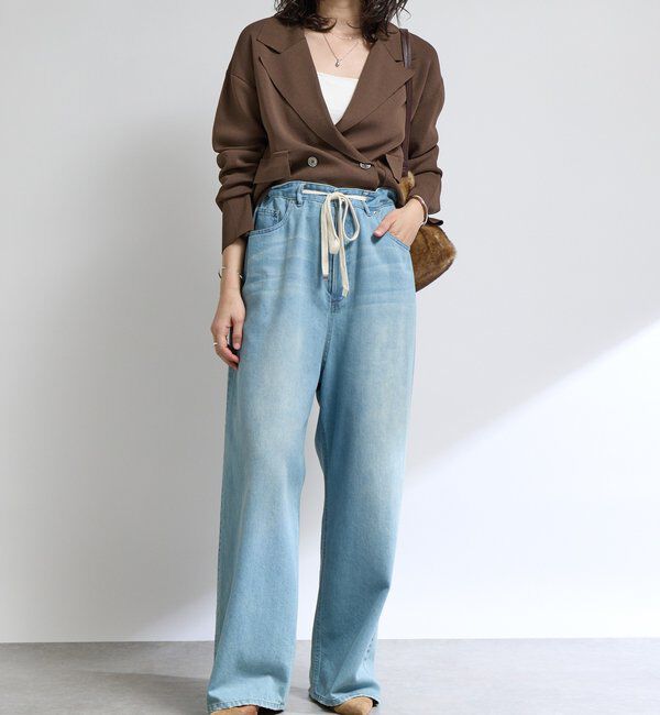  「【季節の変わり目に/接触冷感】ショートニットジャケット」|テーラードジャケット|