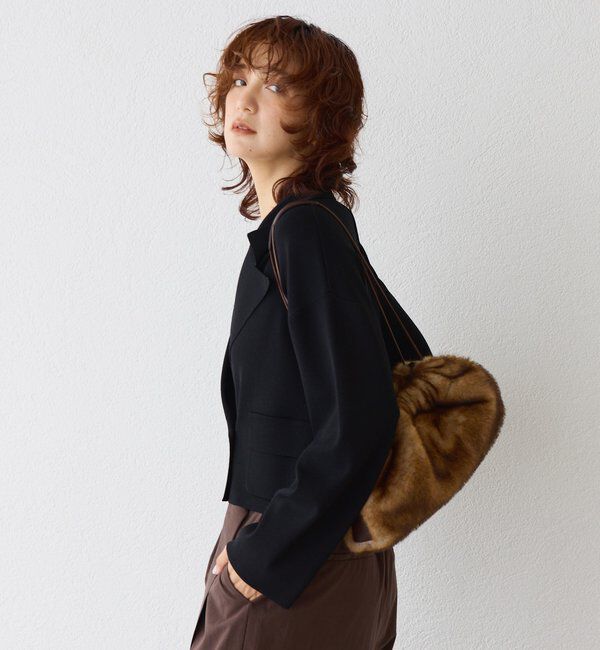  「【季節の変わり目に/接触冷感】ショートニットジャケット」|テーラードジャケット|