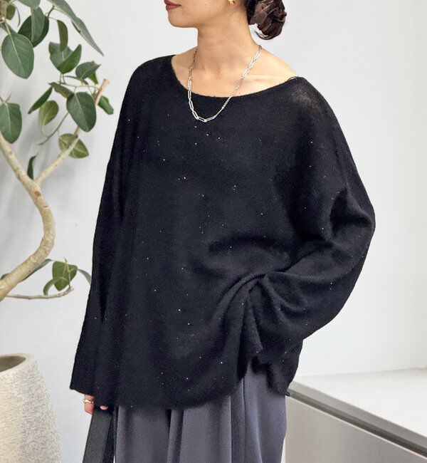  「【リニューアル】2wayスパングルシアーニット」|ニット・セーター|