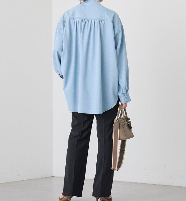  「【新色追加/抜け感】デニムボウタイシャツ」|シャツ・ブラウス|