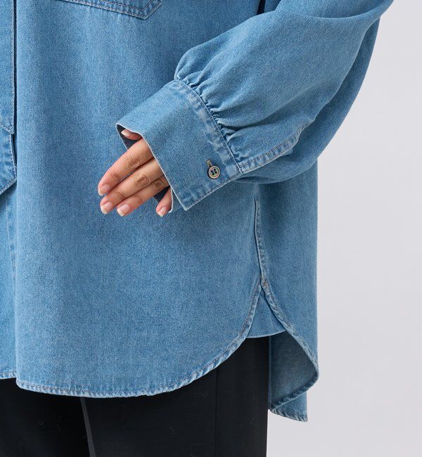  「【新色追加/抜け感】デニムボウタイシャツ」|シャツ・ブラウス|