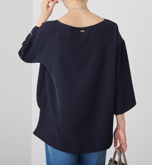  「【セットアップ対応可】ダブルサテンハーフスリーブブラウス」|シャツ・ブラウス|