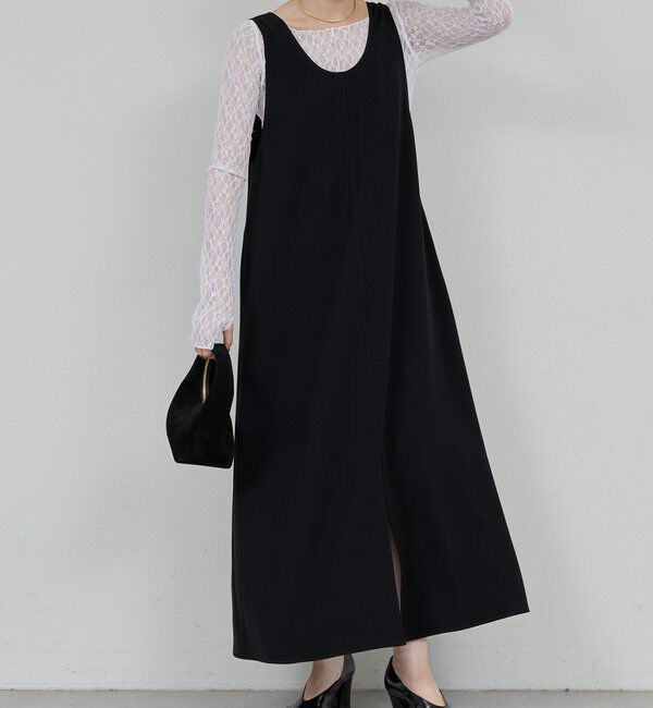  「ディープUネック2WAY ワンピース」|ワンピース|ブラック