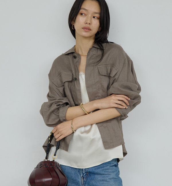  「リネンミリタリーシャツブルゾン」|ベスト・ジレ|